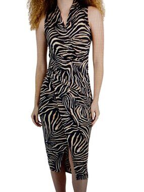 RACHEL Rachel Roy Women's Animal Print Faux-Wrap Sheath Dress  XS NWT